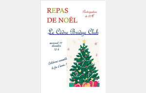 Repas de Noël mercredi 11 décembre