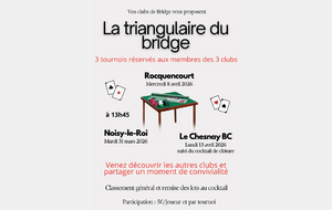 La triangulaire du bridge : 3 clubs et 3 tournois communs
