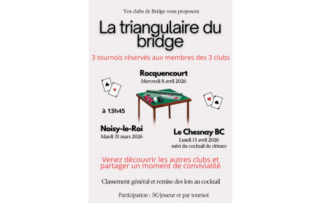 La triangulaire du bridge : 3 clubs et 3 tournois communs